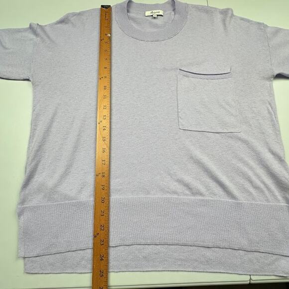 Madewell Sweater Womens Medium Purple Linen Boxy Beach Lightweight Boho Resort - Picture 8 of 10